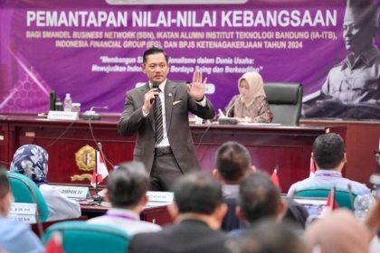 Menteri Agraria dan Tata Ruang/Kepala Badan Pertanahan Nasional (ATR/BPN), Agus Harimurti Yudhoyono di acara Lemhannas.