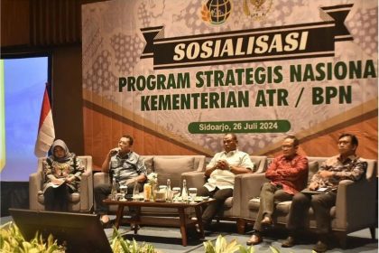 Kepala Kantor Pertanahan Kabupaten Sidoarjo Muh Rizal, S.SIT., M.H menjadi pemateri sosialisasi pertanahan.