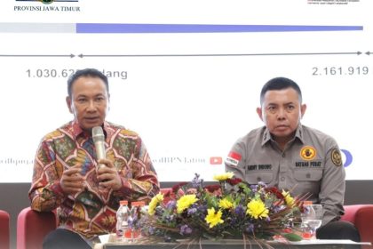 Kepala BPN Jawa Timur Lampri (kiri) menjadi pembicara dalam Seminar Nasional Hari Anti Korupsi Sedunia 2024.