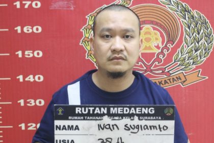 Foto Ivan Sugiamto di Rutan Medaeng Sidoarjo yang saat pertama kali dititipkan langsung digundul.