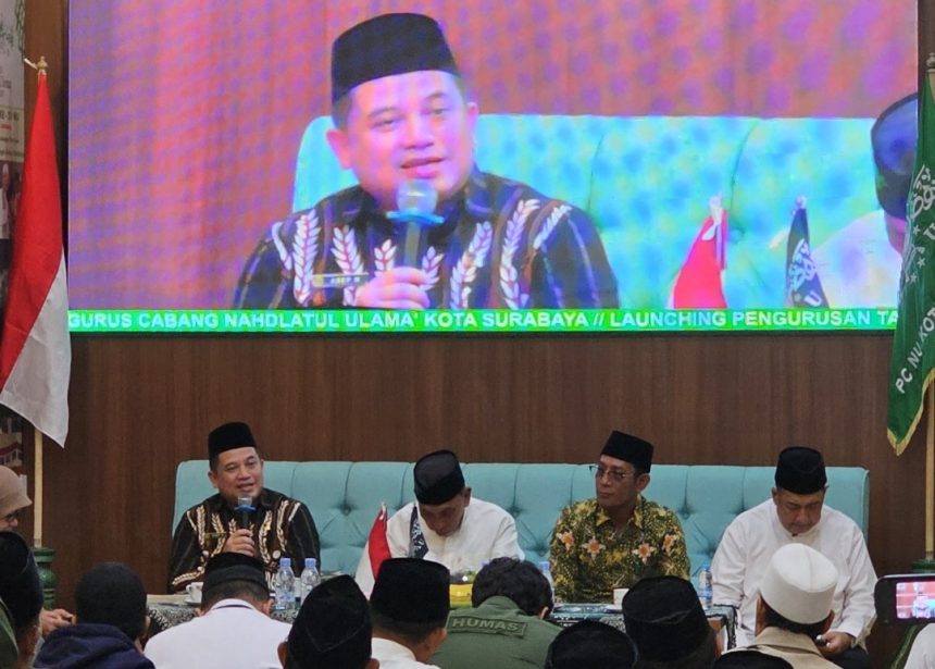 Kakanwil BPN Jawa Timur, Asep Heri memberikan sambutan pada acara launching sensus tanah wakaf.