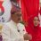 Wakil Wali Kota Surabaya, Armuji bersama istri di hari ulangtahun Kota Surabaya Ke-733 di Balai Kota.