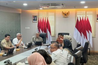 Suasana rapat koordinasi bersama Direktorat Jenderal Penanganan Sengketa dan Konflik Pertanahan di Kementerian Agraria dan Tata Ruang/BPN, Senin (15/6).