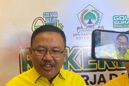 Ketua DPD Golkar Jawa Timur Ali Mufthi hadir dalam Rakerda Golkar Surabaya.